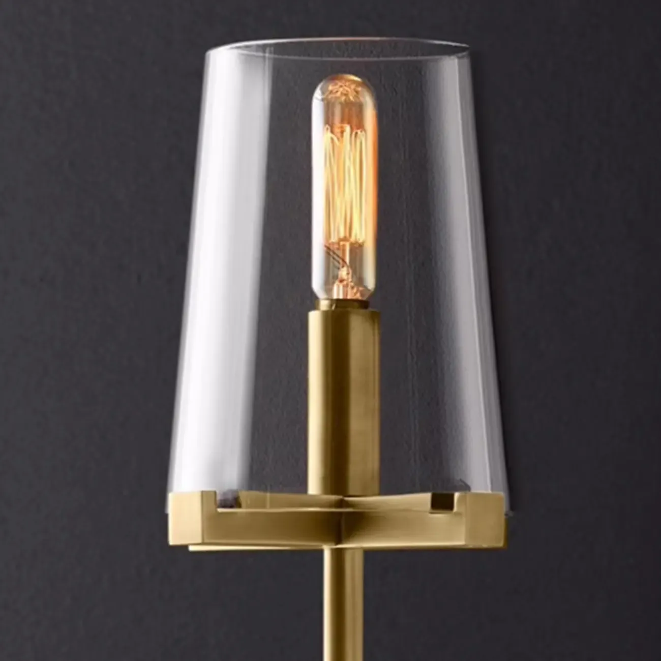 Modern Gold Bathroom Vanity Light with Clear Glass Shade