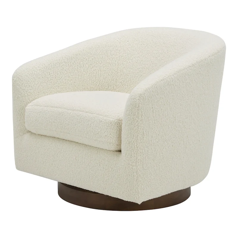 Aurelle Home Modern Upholsted Swivel Barrel Chair