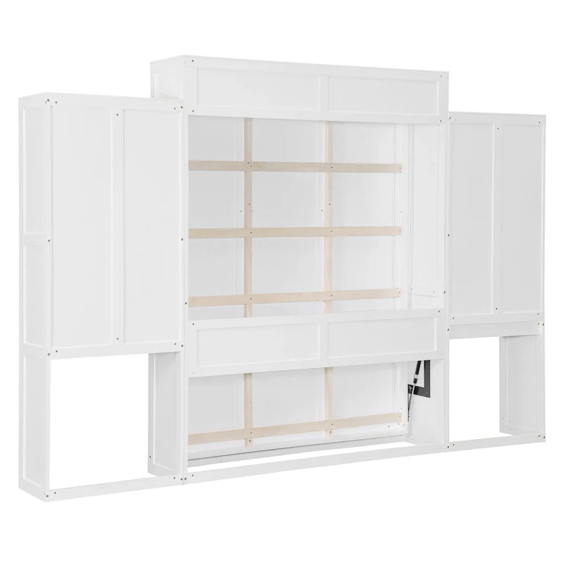 All-in-one Murphy Bed with Desk, Vanity and Wardrobe Queen Folding Bed