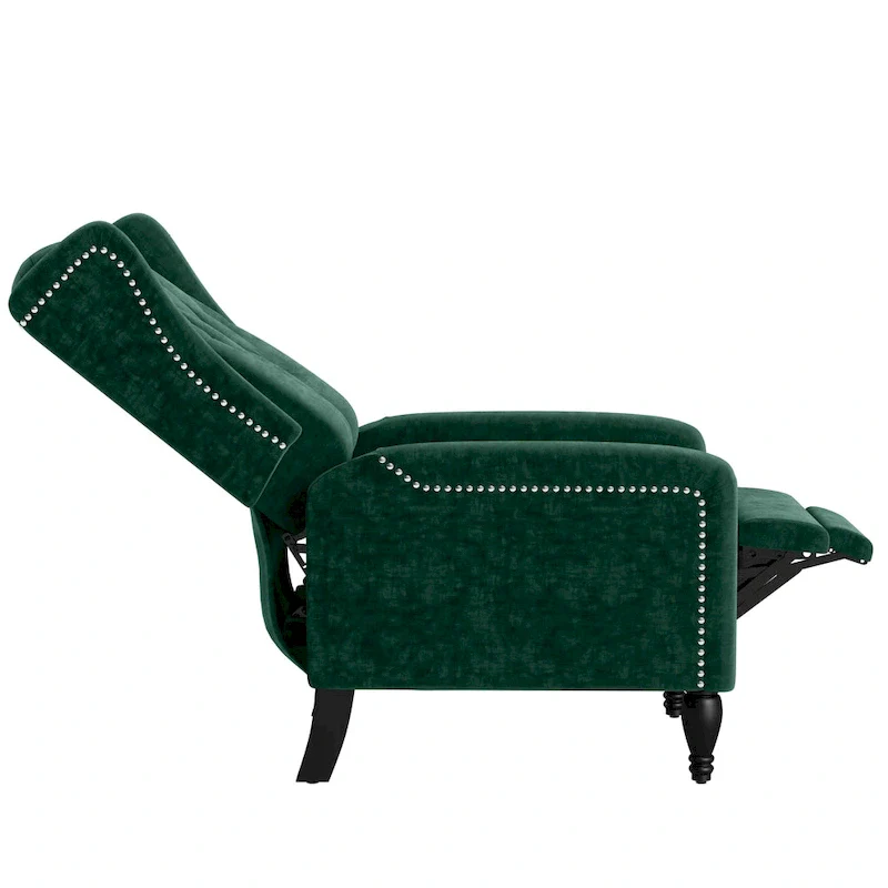Velvet Wingback Push Back Recliner Chair
