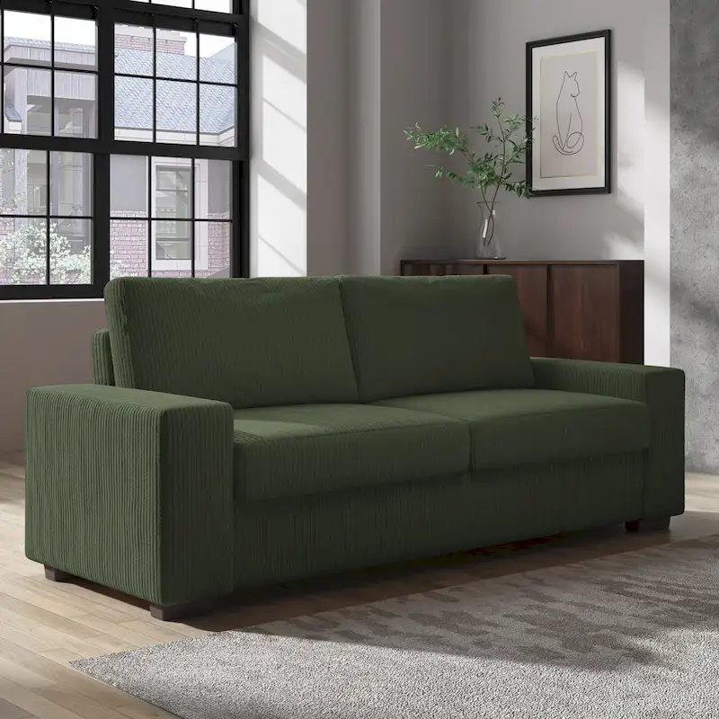Modern 80 Upholstered Fabric 3-Seater Sofa
