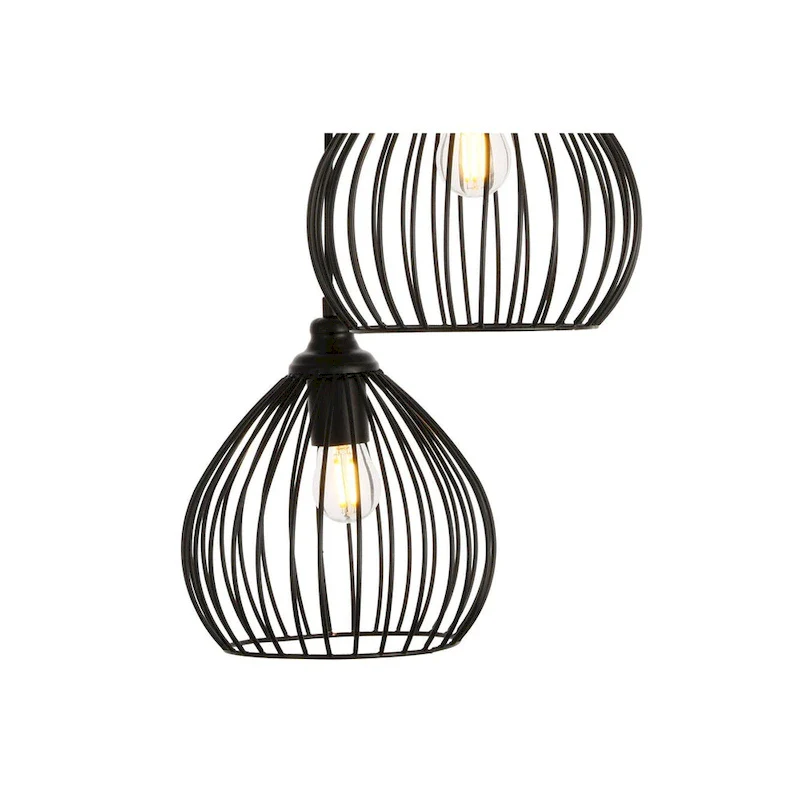 Elegant Lighting Sayer 3 Light 16  Wide Pendant with Aluminum Shades