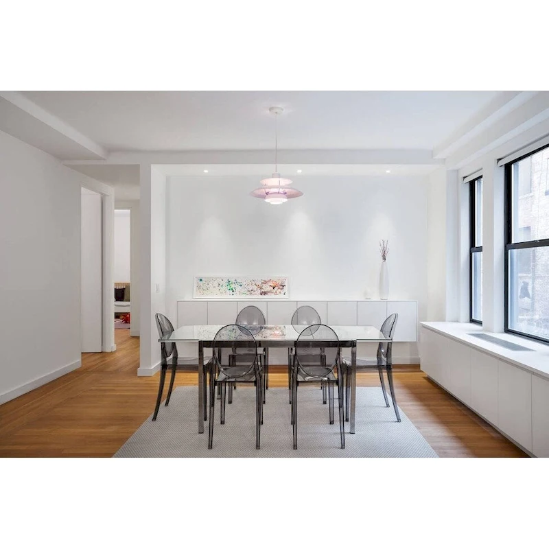 Stackable Mid Century Modern Crystal Clear Side Chairs Dining Living Room Transparent No Arms Accent Desk