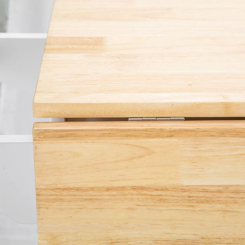 Mobile Kitchen Island & Kitchen Cart,With Extendable Rubber Wood Top and 3 Drawers - 53.93  (L) x 17  (W) x 36.22  (H