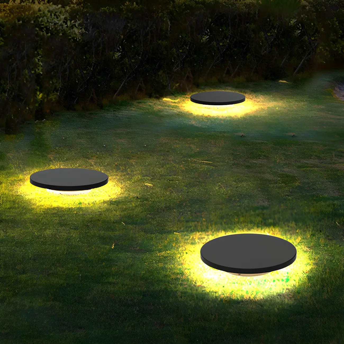 Matte Grey Disc Metal Solar Landscape Lighting