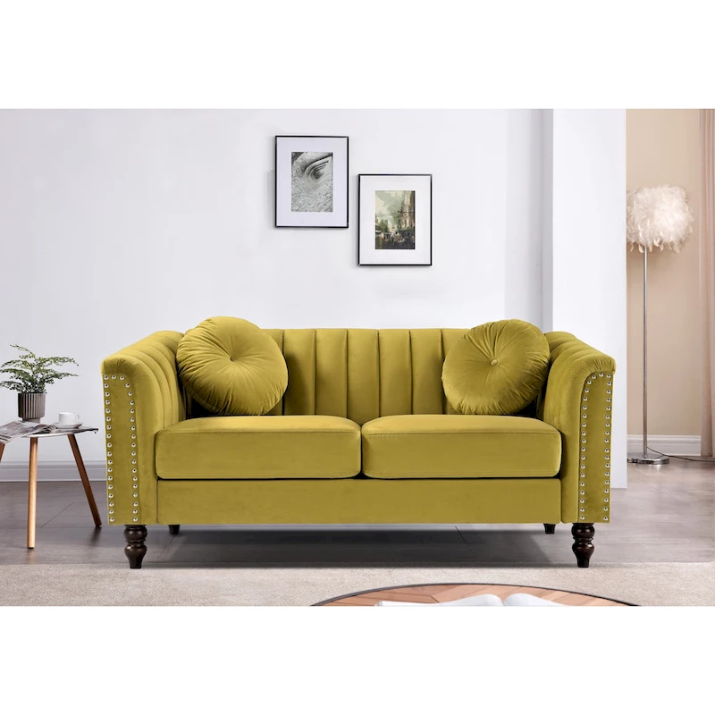 Hills Tufted Back Nailhead 2PCS Living Room set