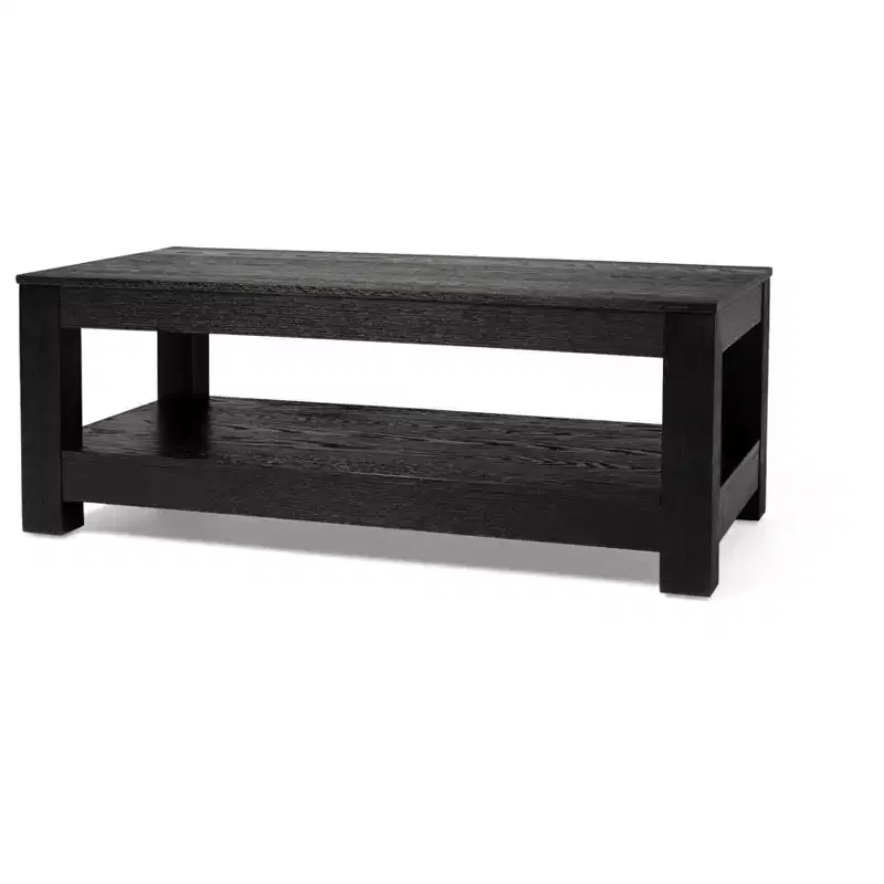 Multicolored Rectangular Wooden Coffee Table with Open Shelf