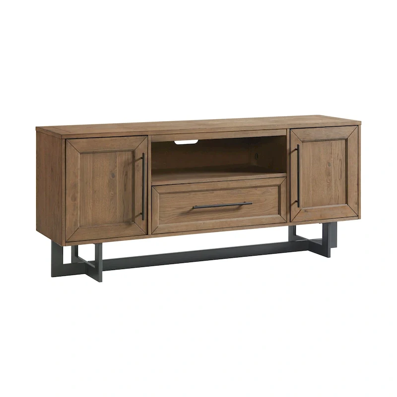 Eden 70 Wide Media Console with Open Center Drawer, Rustic Dune