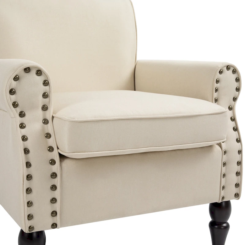 Living Room Armchair with Nailhead Trim - 29.9W x 29.9H x 32.9D