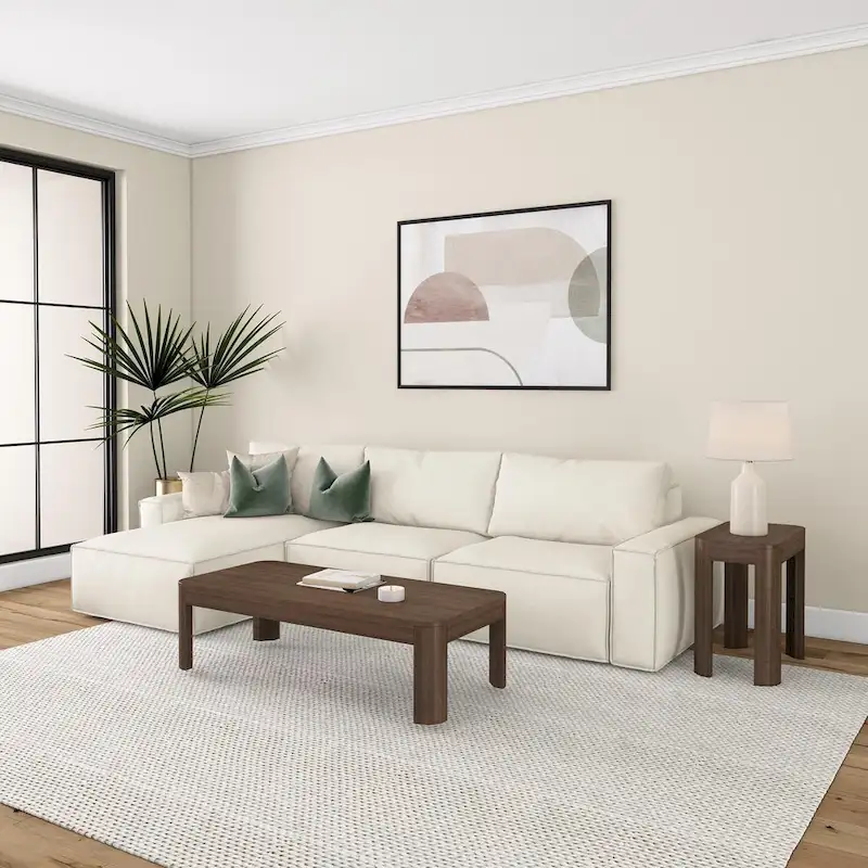 Plank and Beam Contour Rectangular Side Table - 25