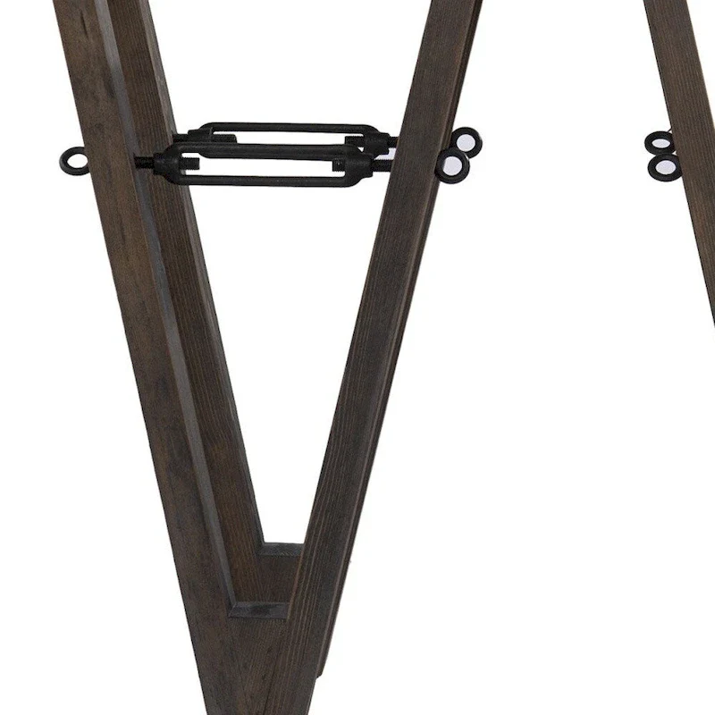 Clear Glass Reclaimed Wood Console Table with Abstract Base - 46 L x 18 W x 29.5 H