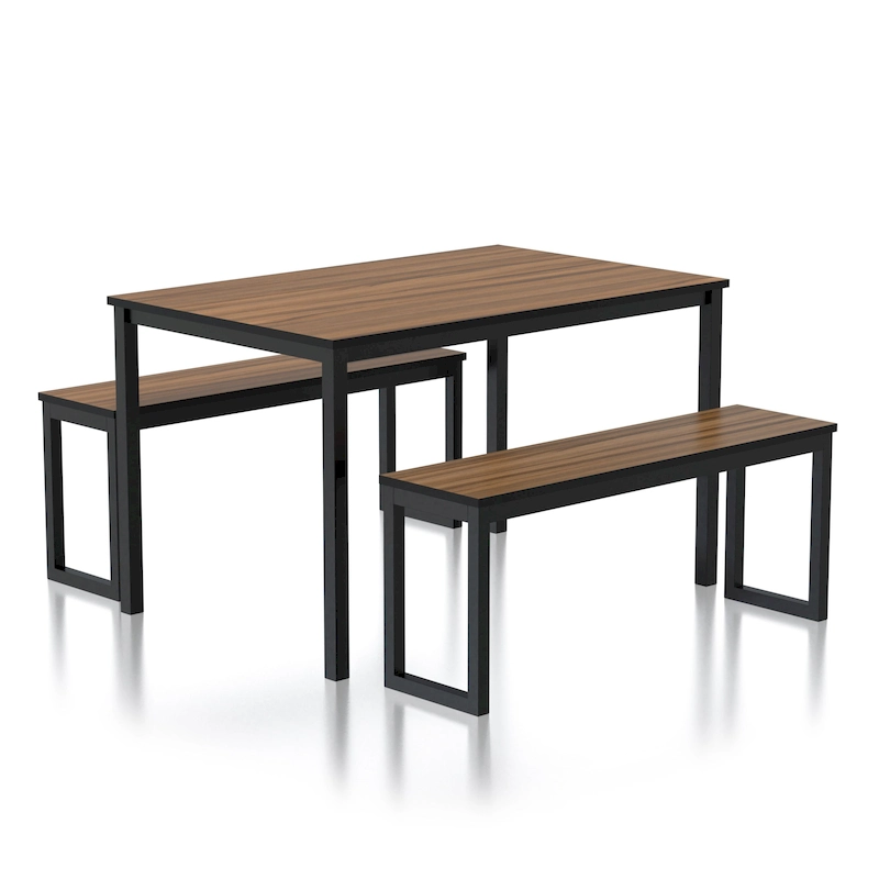 Rhese Transitional Metal 3-Piece Dining Table Sets by Furniture of America