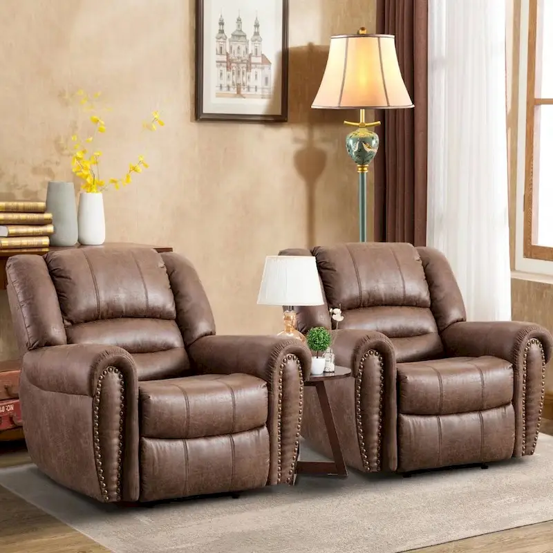 Overstuffed Manual Standard Recliner Chair Sofa