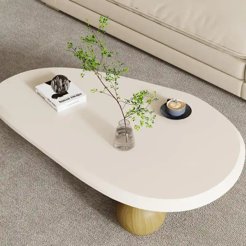 51 Modern Wood Coffee Table with 3 ball legs