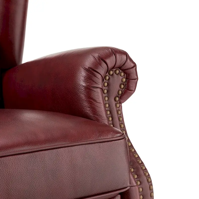 Alex Classic Wingback Leather Armchair with Nailhead Trim Set of 2 by HULALA HOME