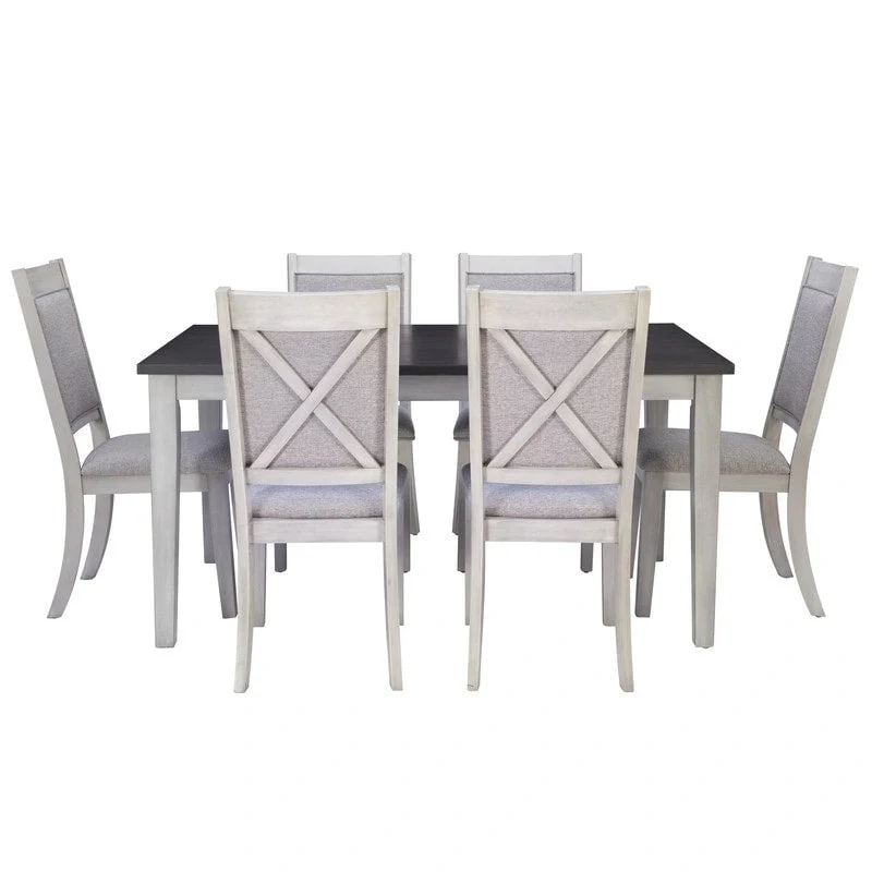McKee 7-piece White Farmhouse Dining Set