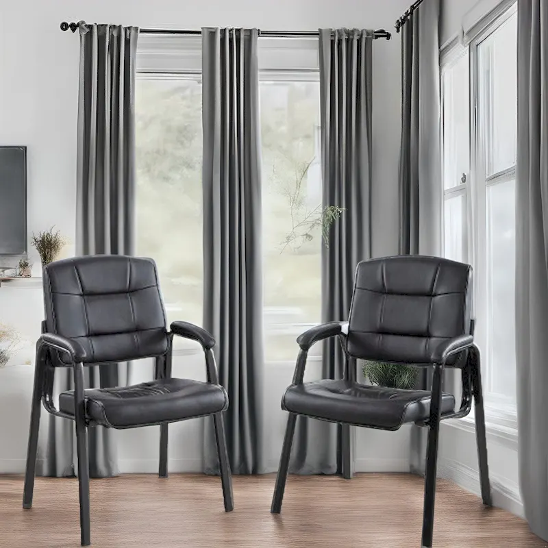 Premium Leather Executive Office Chairs with Padded Armrest