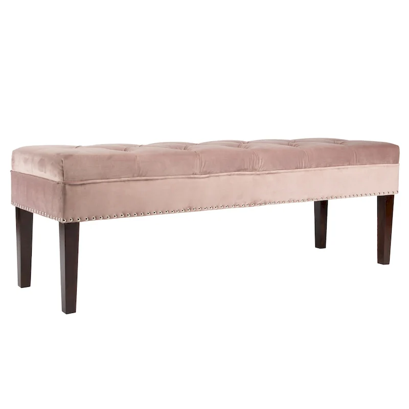 Mid Century Modern Tufted Upholstered Living Room Bench