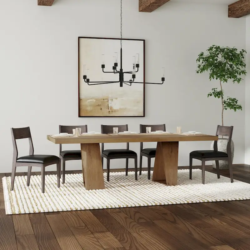 Classic Home Arleth 94 Reclaimed Oak Transitional Dining Table in Natural