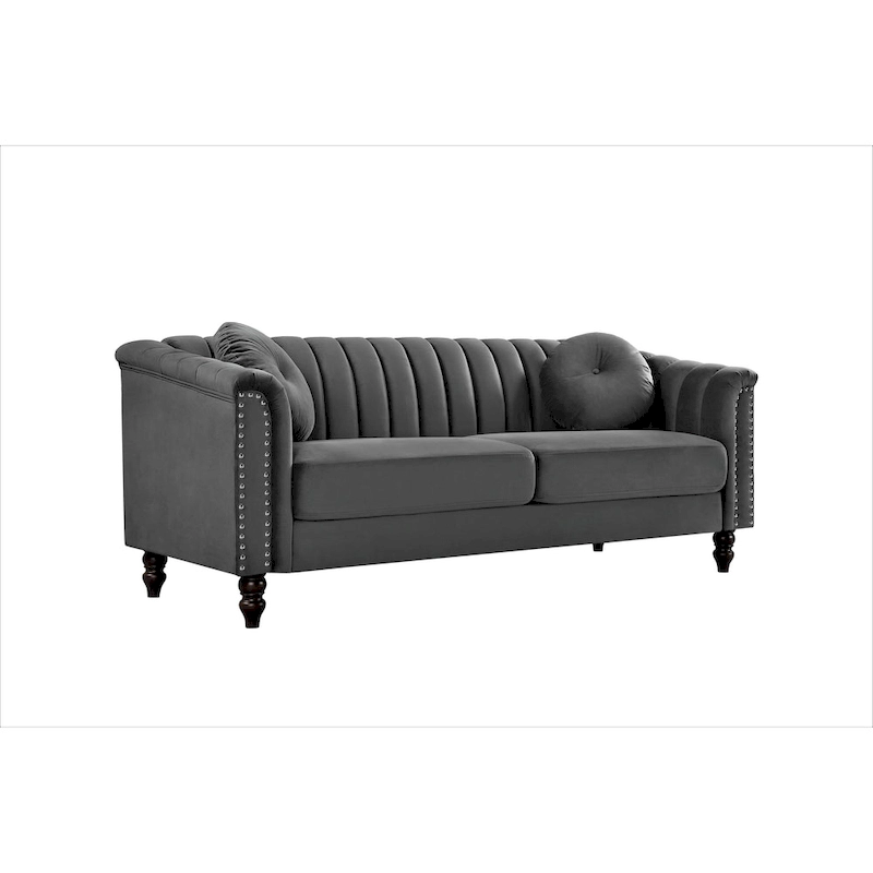 Hills Tufted Back Nailhead 75.2 Sofa