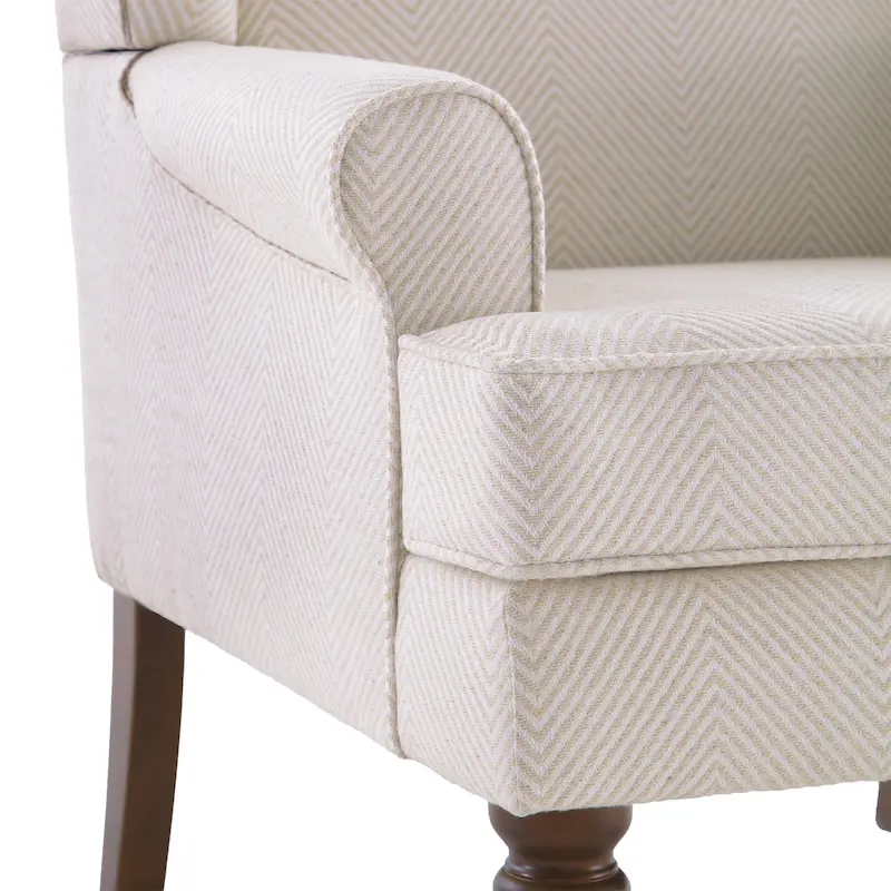 Accent Arm Chair with Turned Legs and Round Arms