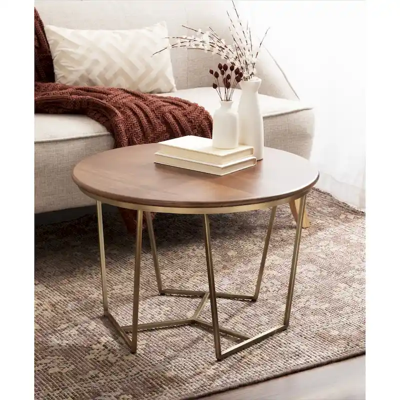 Kate and Laurel Solvay Wood and Metal Coffee Table