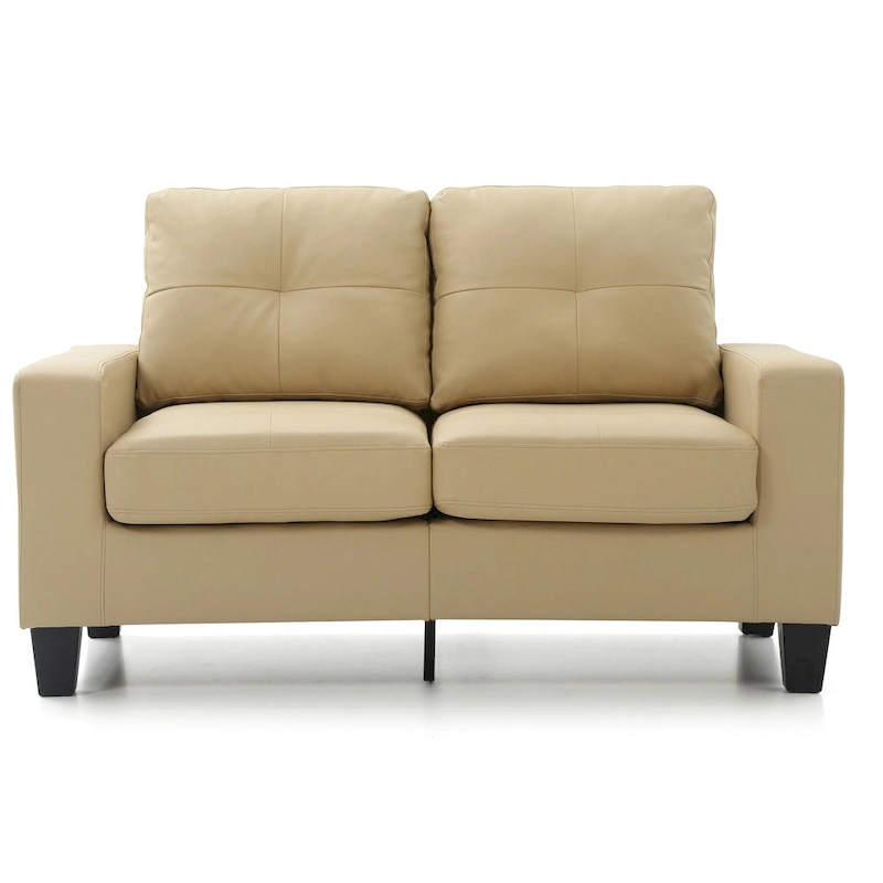 Newbury 58 in. W Flared Arm Faux Leather Straight Sofa - 32 L x 58 W x 36 H