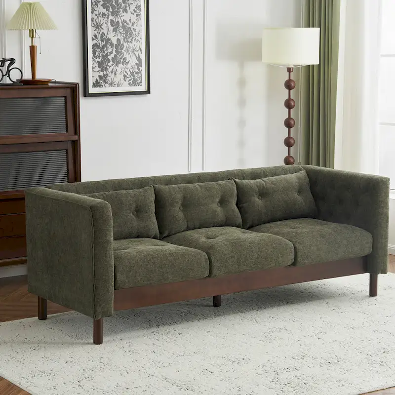 Christopher Knight Home- Modern Upholstered 3-Seater Tufted Sofa Couch for Living Room