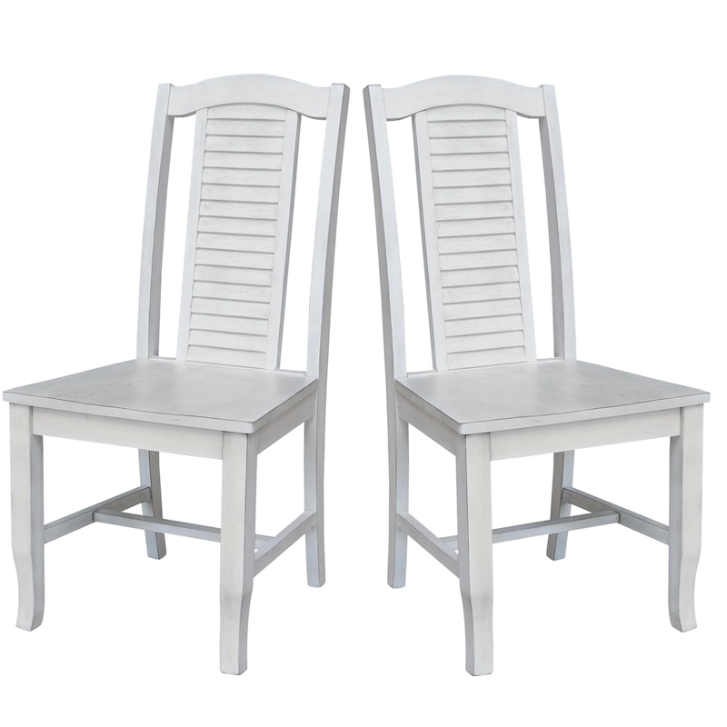 Solid Wood Seaside Dining Chairs - Set of Two