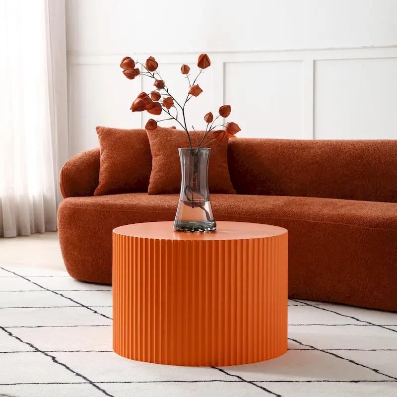 Modern Farmhouse Round Accent Nesting Side Coffee Table Set (Set of 2)