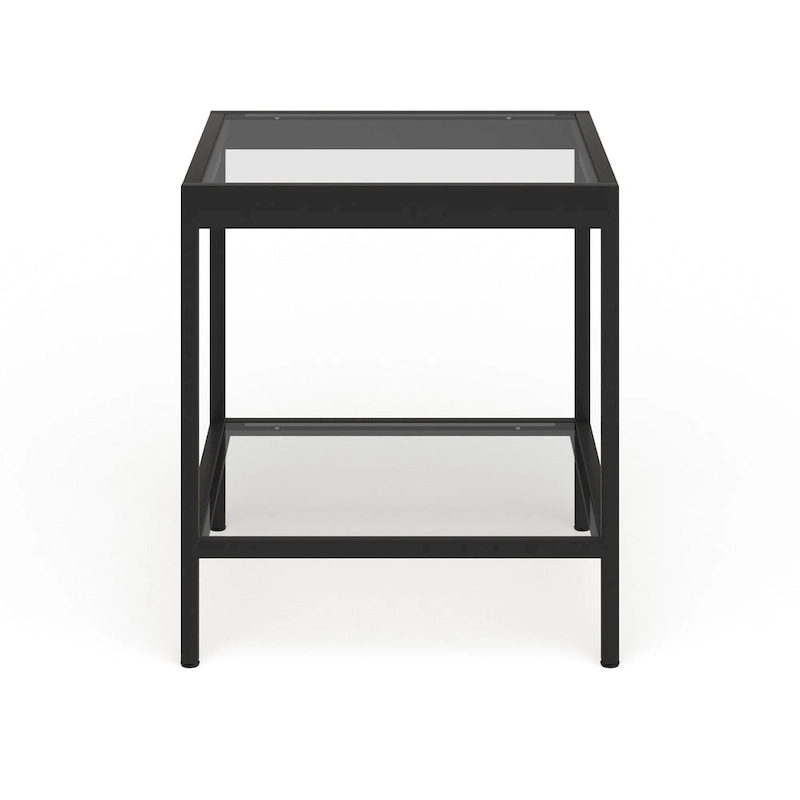 Alexis Modern Metal and Glass Square Side Table