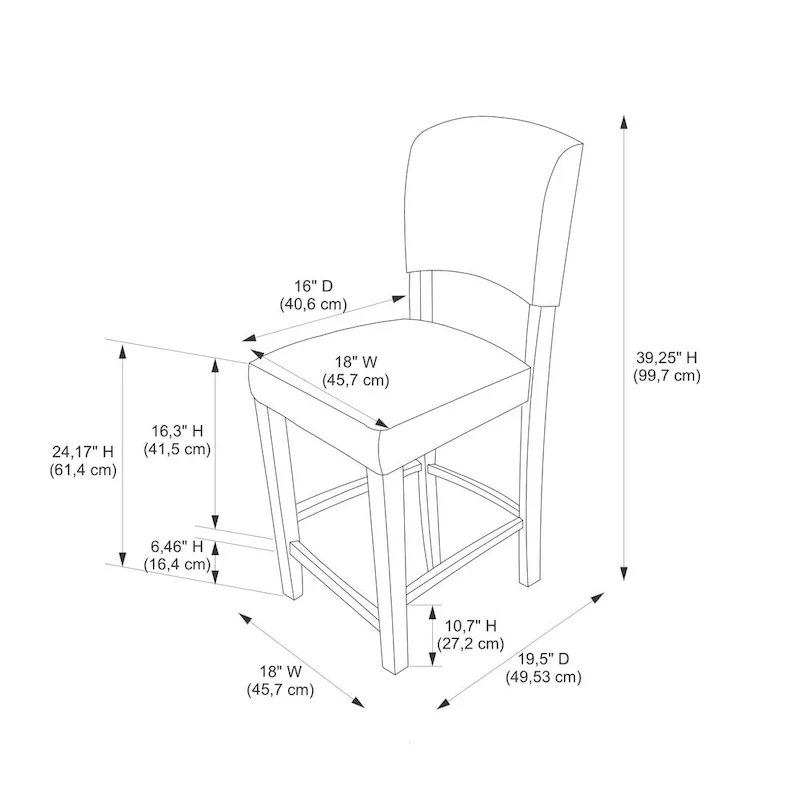 Linon Falesti Faux Leather 24.17-inch Espresso Counter Stool