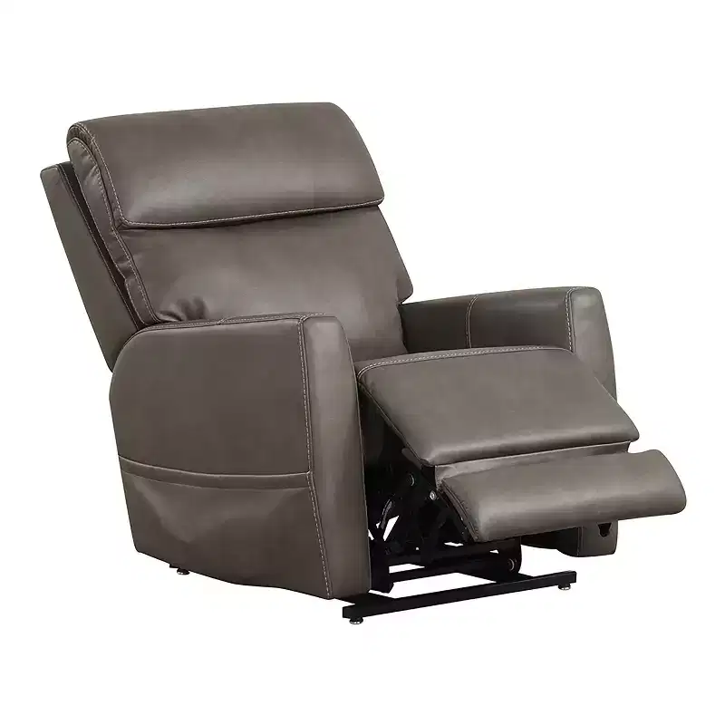 HOMES: Inside + Out Hilltop Leatherette Powered Recliner Lift Chair with Zone Heating and Patented Headrest System Gray