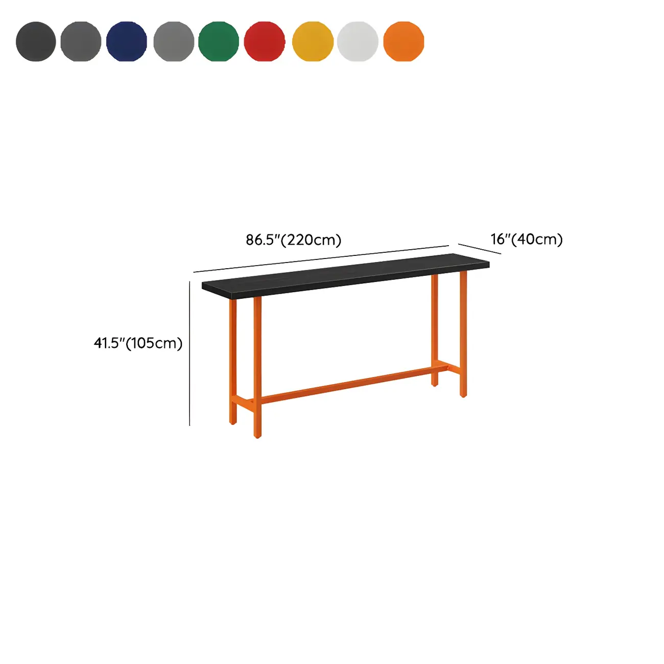 Industrial Black Wood Top Metal Trestle Base Bar Table