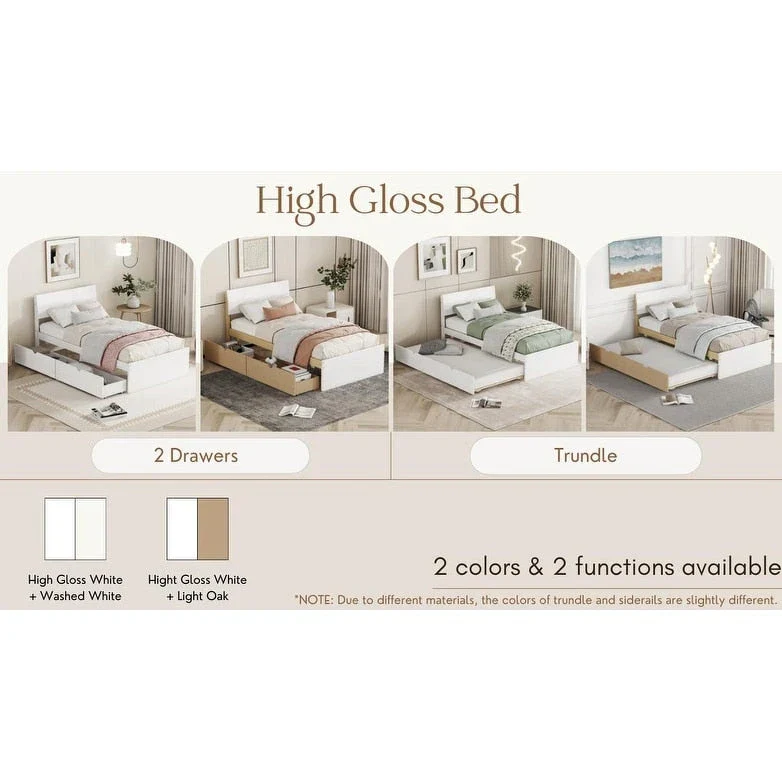 Modern Twin Bed Frame With Trundle