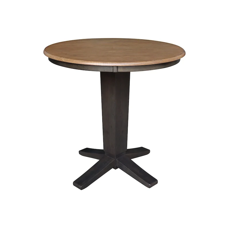 36 in Solid Wood Round Top Counter Height Pedestal Dining Table