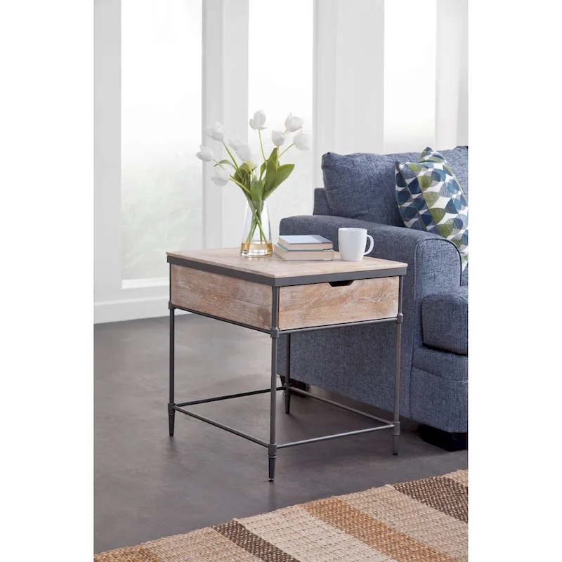 Fenway Mango Solid Wood Top Square End Table