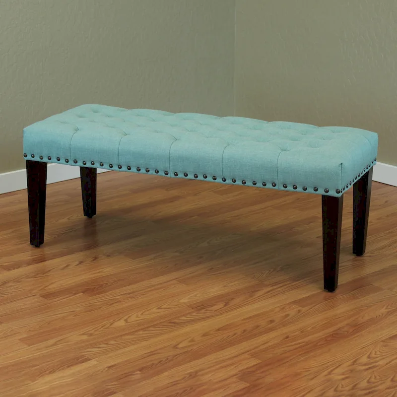 Sopri 49-inch Linen Upholstered Tufted Transitional Bench