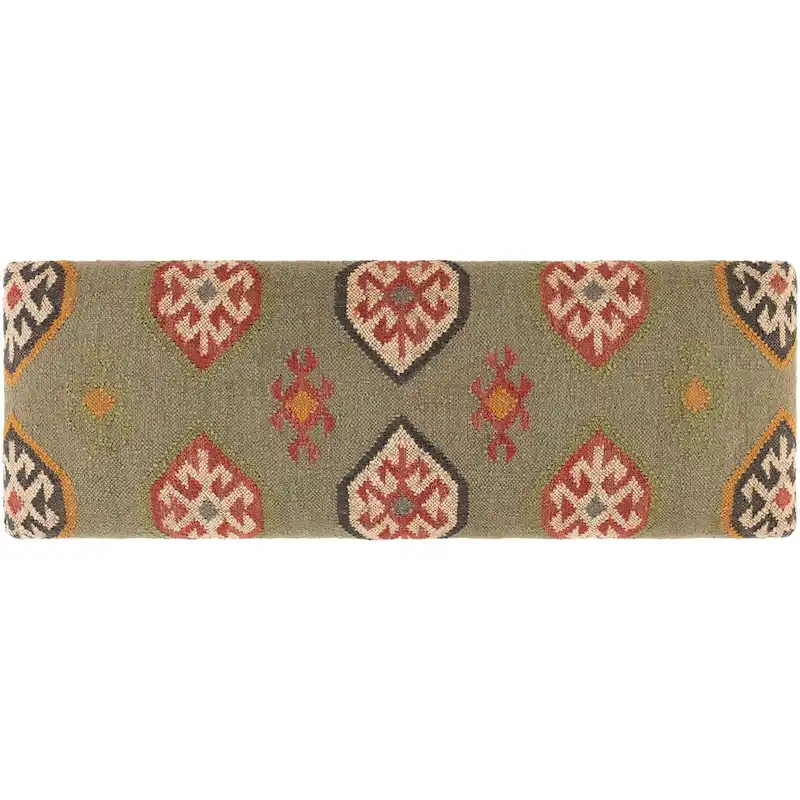 Livabliss Anupama Southwestern Upholstered Jute Bench