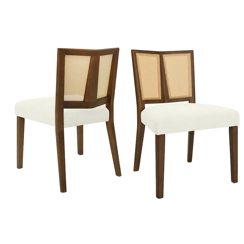 Christopher Knight Home - Oliver Mid-Century Rattan Back Upholstered Dining Chair Set of 2
