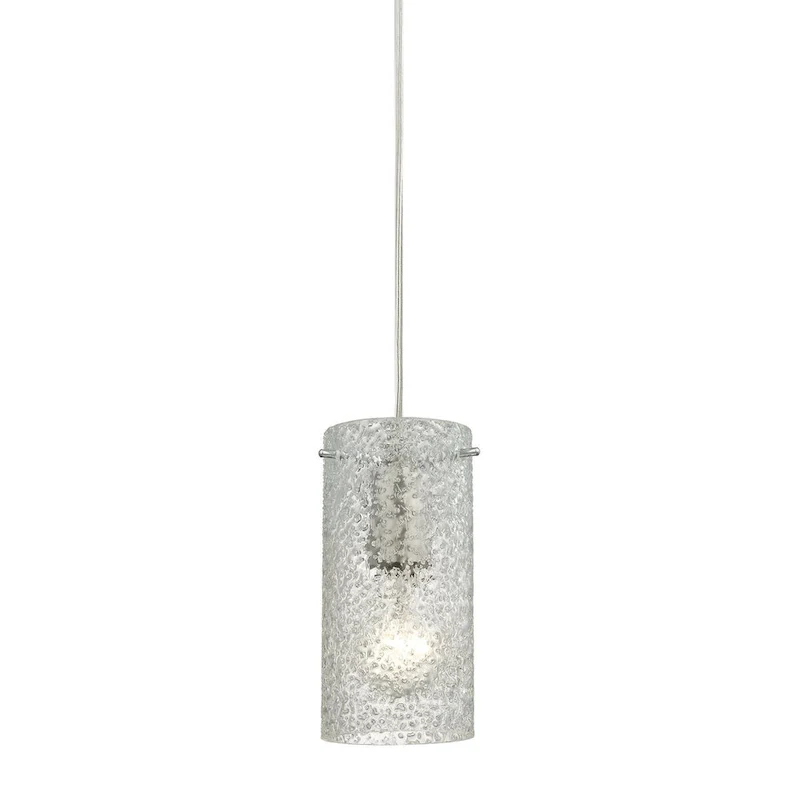 Elk Home Ice Fragments Satin Nickel With Clear Glass 1 Light Pendant