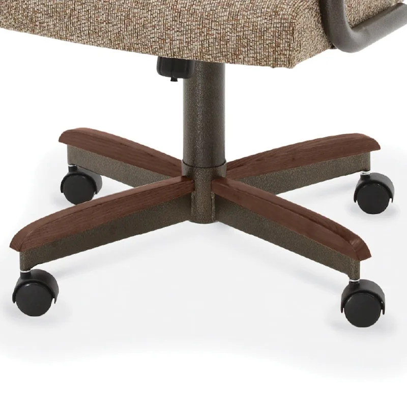 Chromcraft Douglas Caster Dining Chairs in Chestnut, Gray Finish (Set of 2)