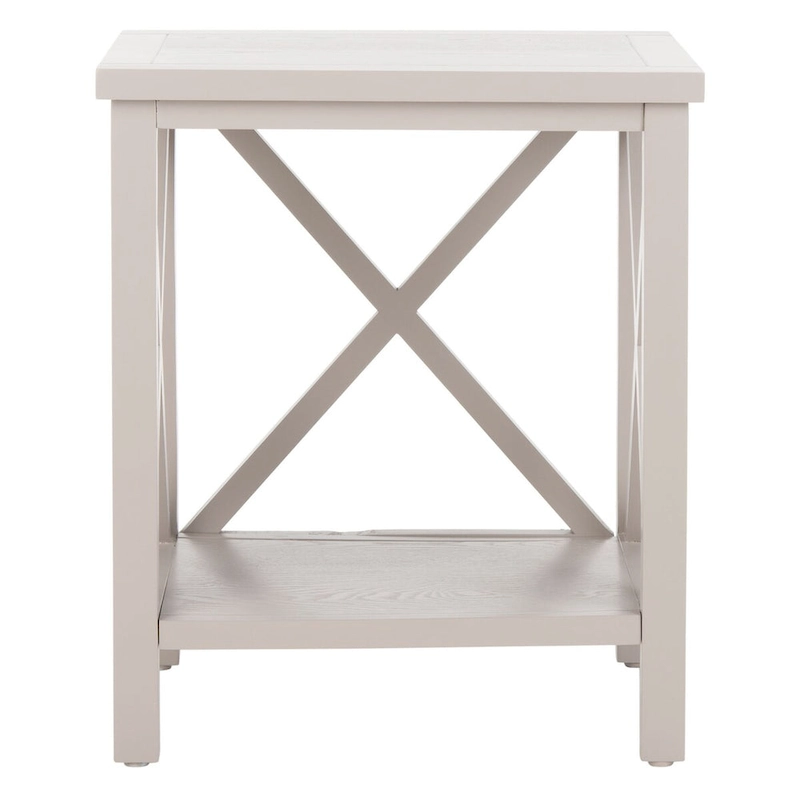 SAFAVIEH Yasumi White Cross Back End Table - 18.1  x 13.4  x 21.5  - 18Wx13Dx22H
