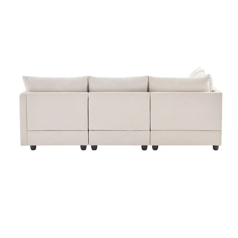 89 Polyester Modular Sectional Sofa with Deep Seat & Ottoman