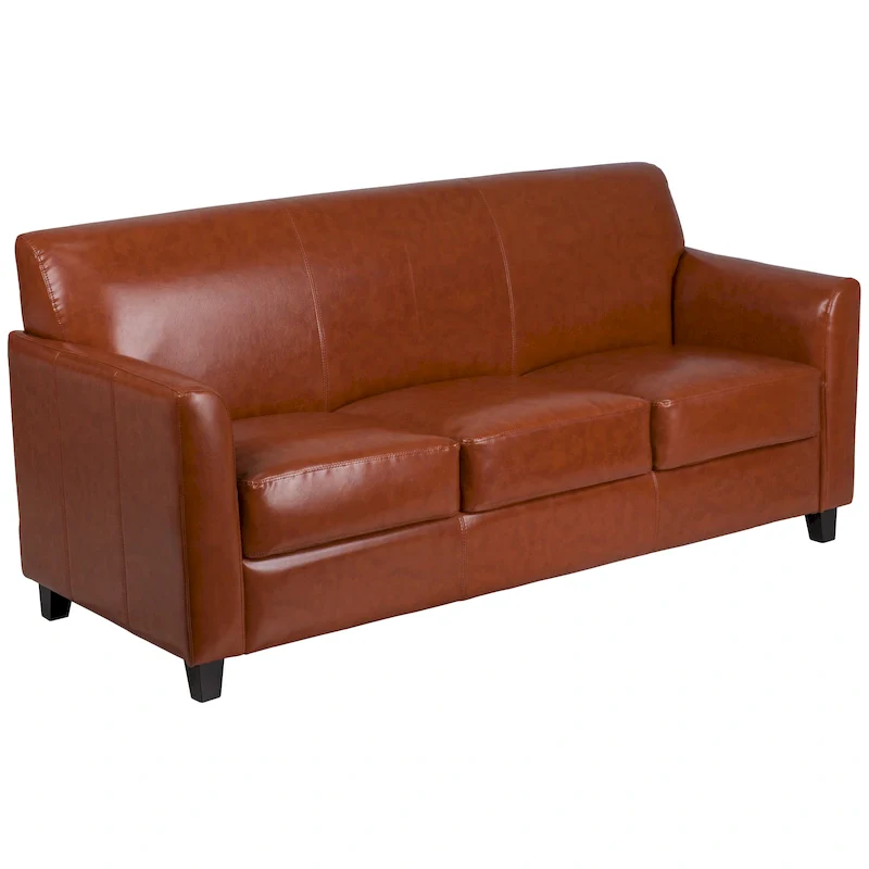 LeatherSoft Sofa with Clean Line Stitched Frame - 70W x 29D x 32.25H