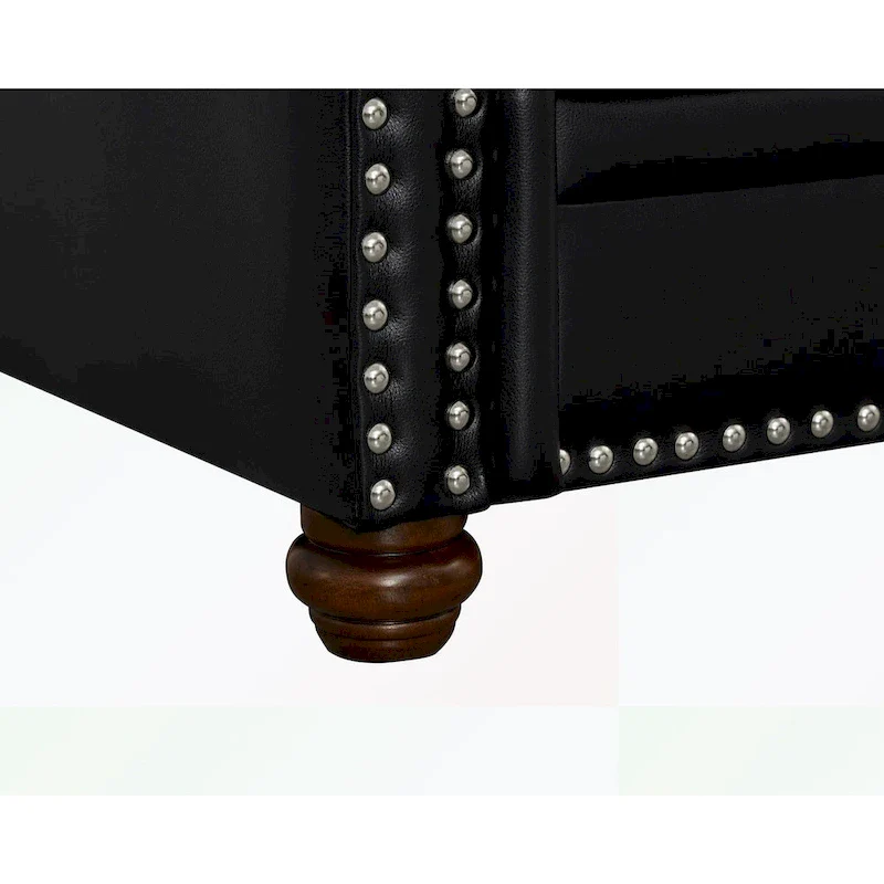 3 Seat Sofa with Rubber wood Legs and Nails finish