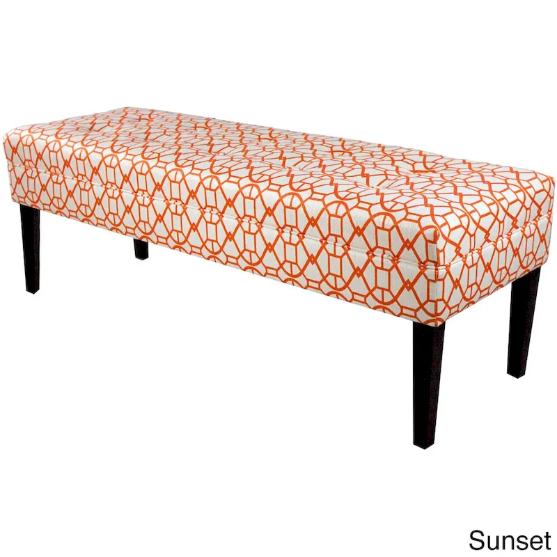 Kaya Noah Button Tufted Upholstered Long Bench