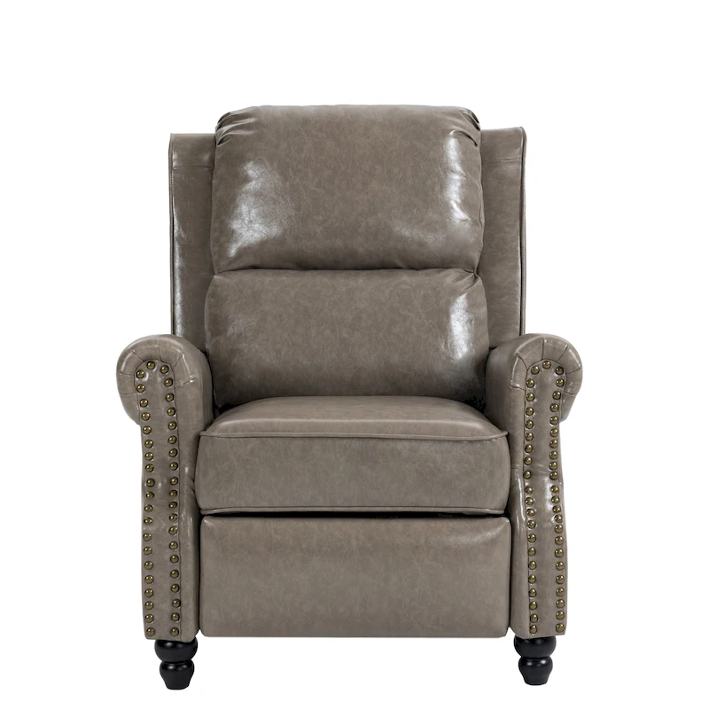 Manual Glider Pushback Recliner Chairs with Nailhead Trim