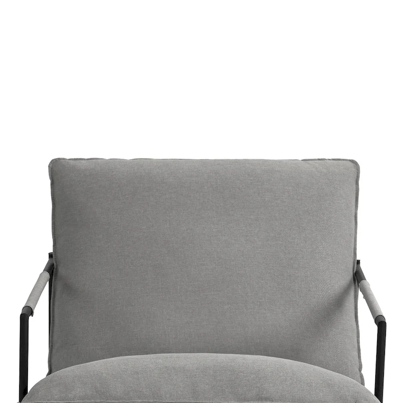 Metal Framed Accent Chair Sling Armchair with Bag Cushion