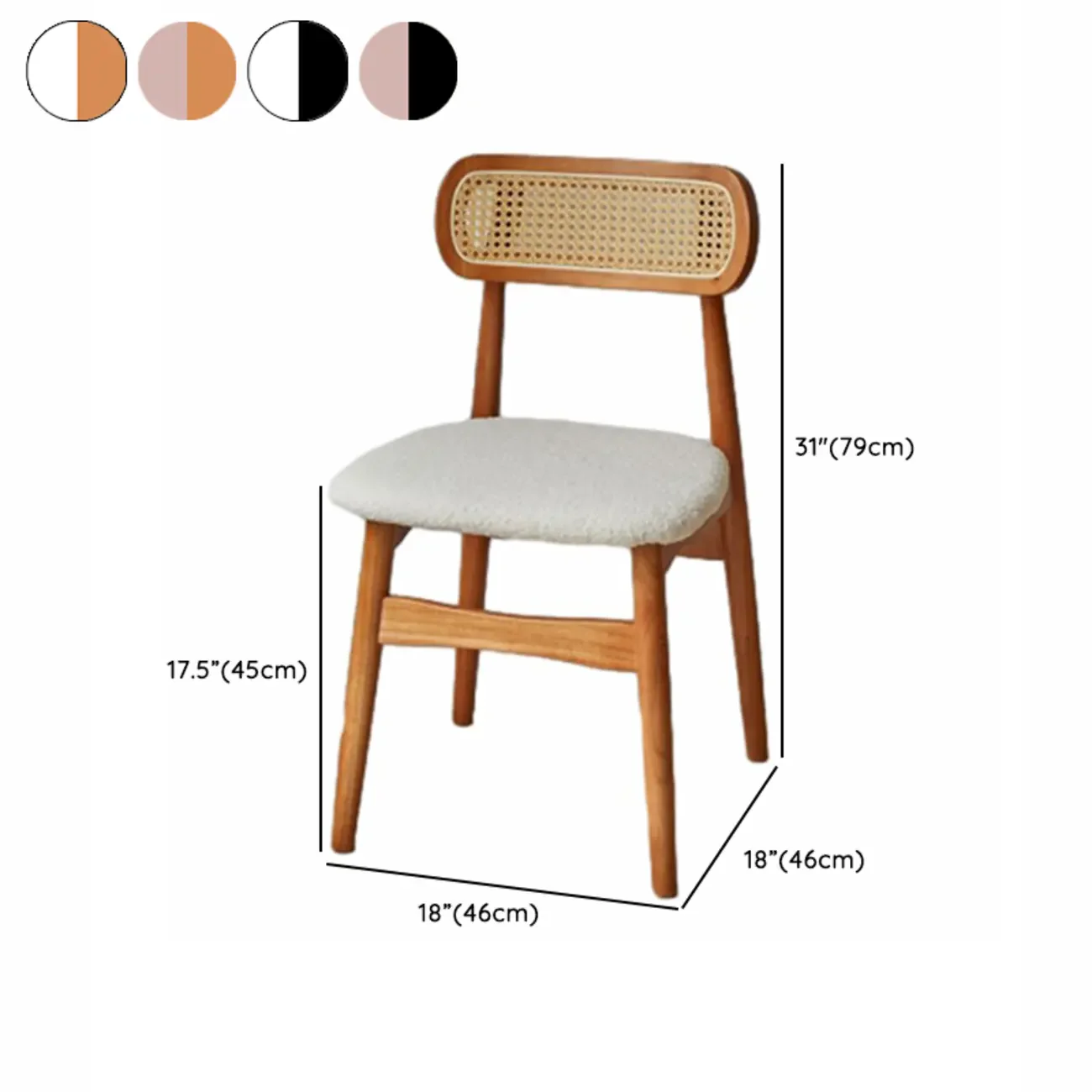 Rustic Black Wooden Armless Dining Chair with Handwoven Back